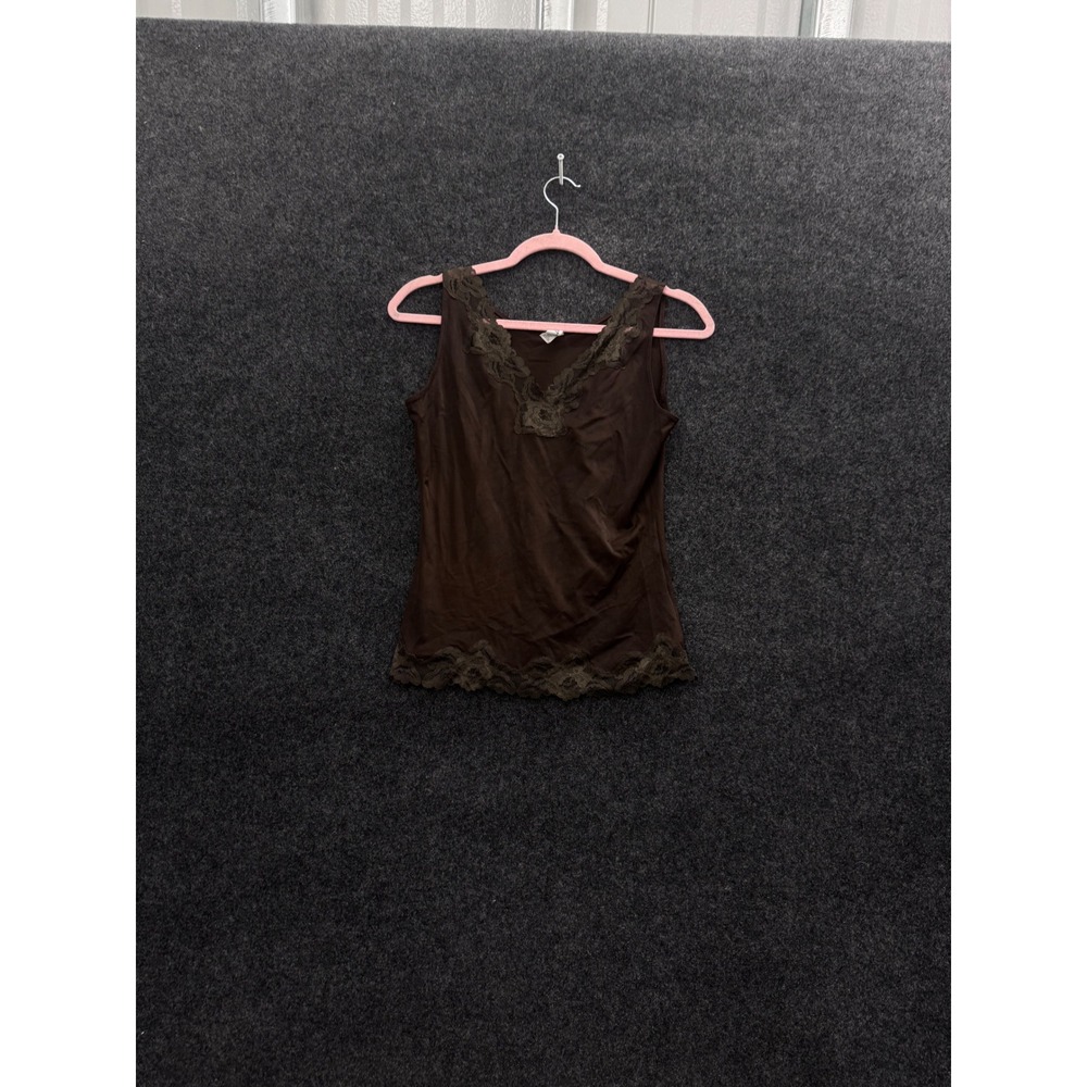 Subtract Brown Lace Trim Camisole V-Neck Tank Top XL 22381